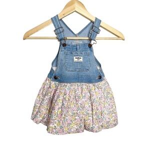Oshkosh b’gosh vest back dress overalls jumper vintage vibe Sz 18 months